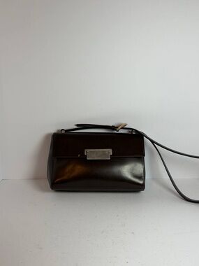 Prada Vitello Lissato Dark Brown Calf Leather Shoulder Bag